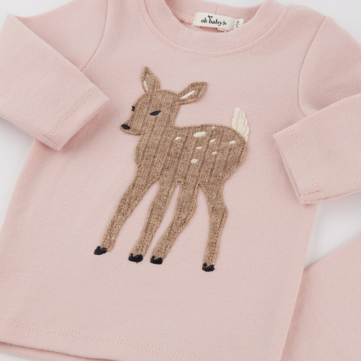 oh baby! Long Sleeve Two Piece Set - Deer Applique 