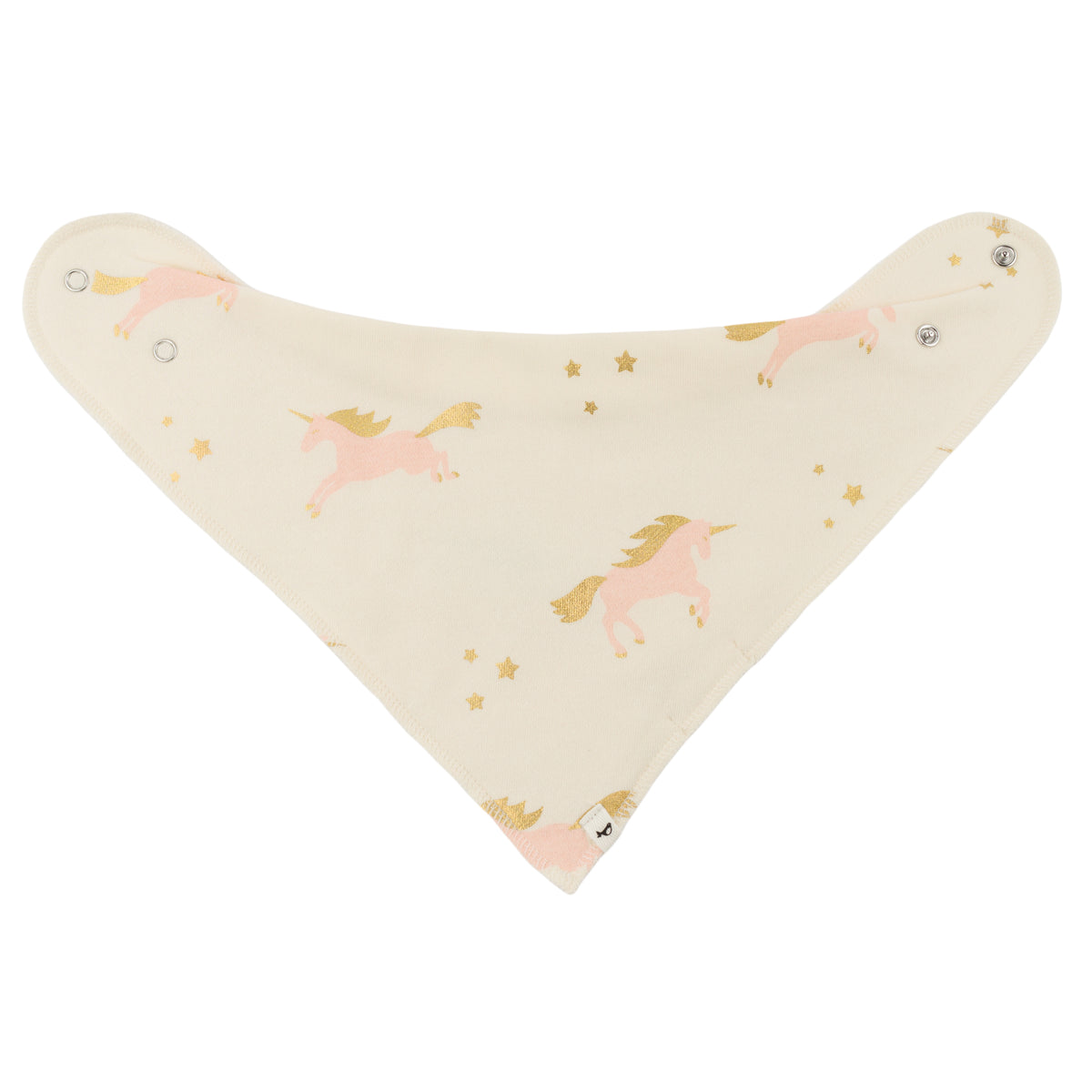 oh baby! Bandana Bib - Unicorn Print - Vanilla