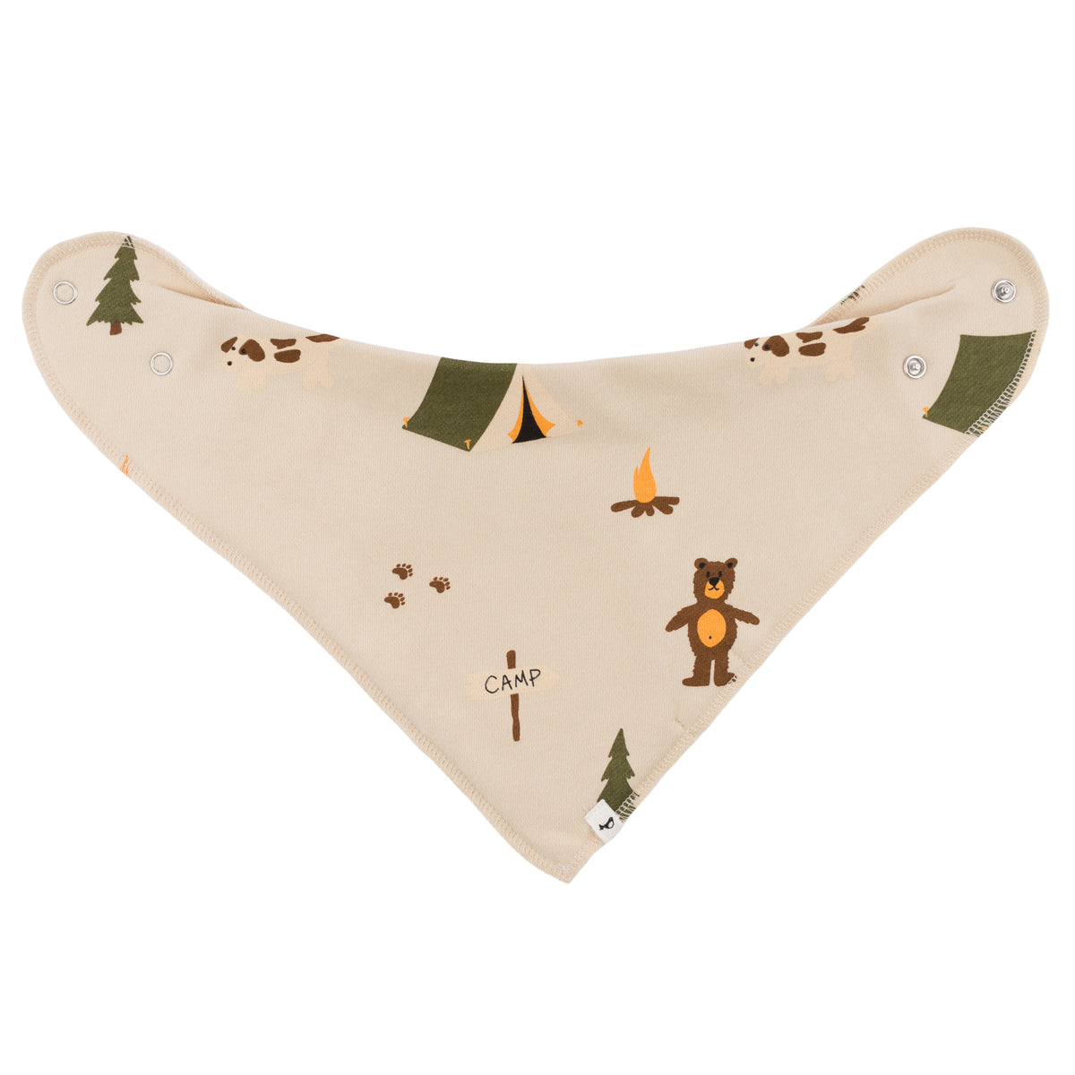 oh baby! Bandana Bib - Camping Print - Biscotti