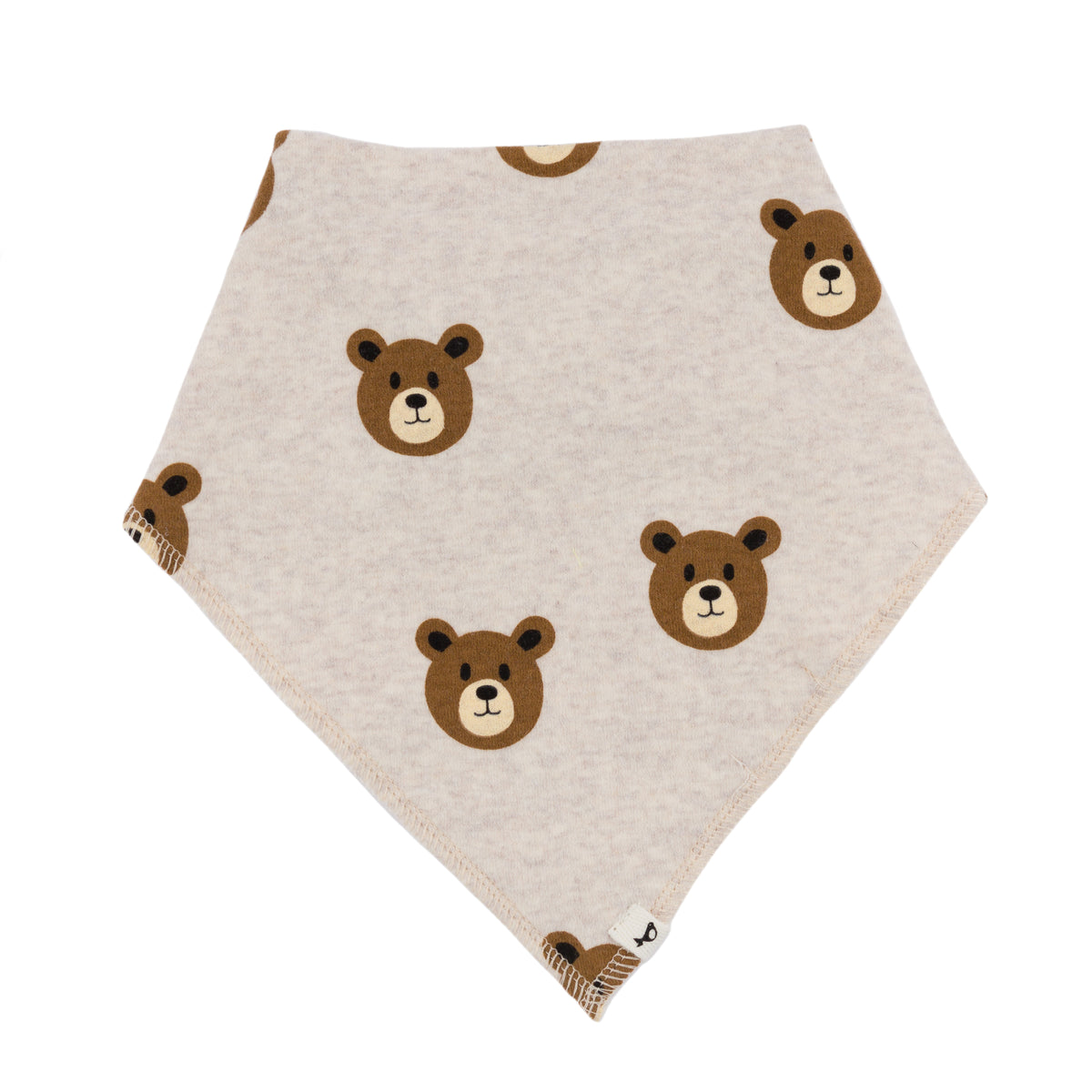 oh baby! Bandana Bib - Teddy Bear Face - Malt - Alt View