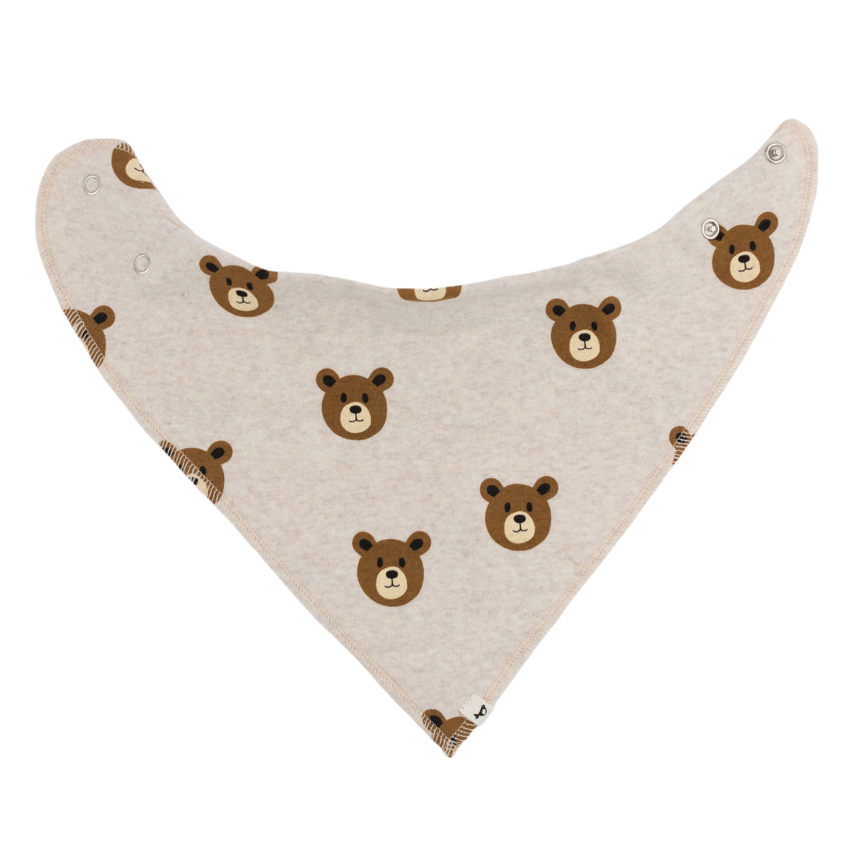 oh baby! Bandana Bib - Teddy Bear Face - Malt