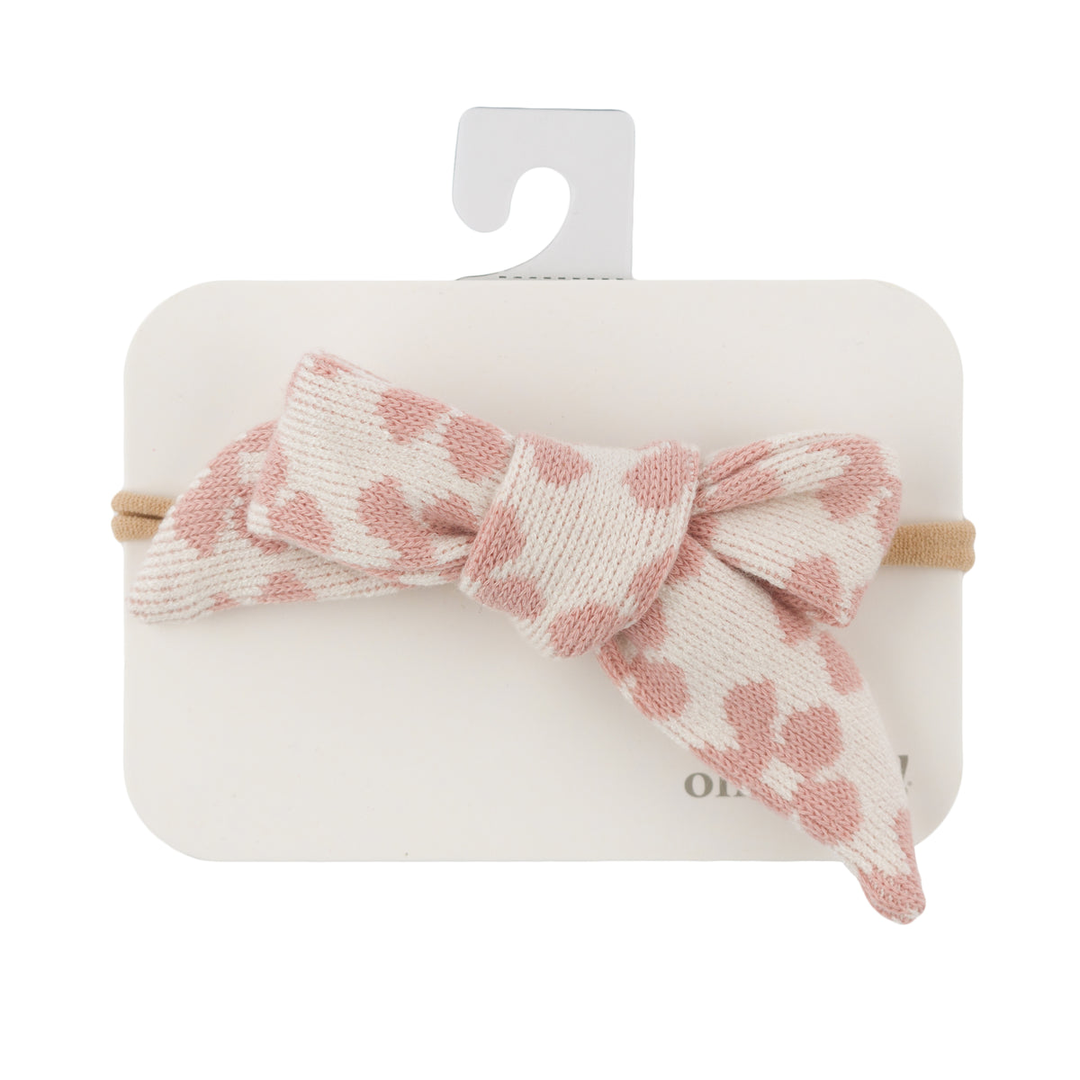 oh baby! Mod Flowers Double Knit Tie Bow Nylon Headband - Blush