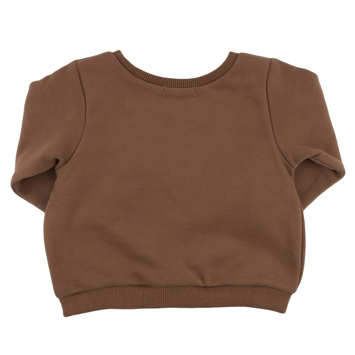 oh baby! Brooklyn Boxy Sweatshirt - Teddy Bear Face Applique - Chocolate