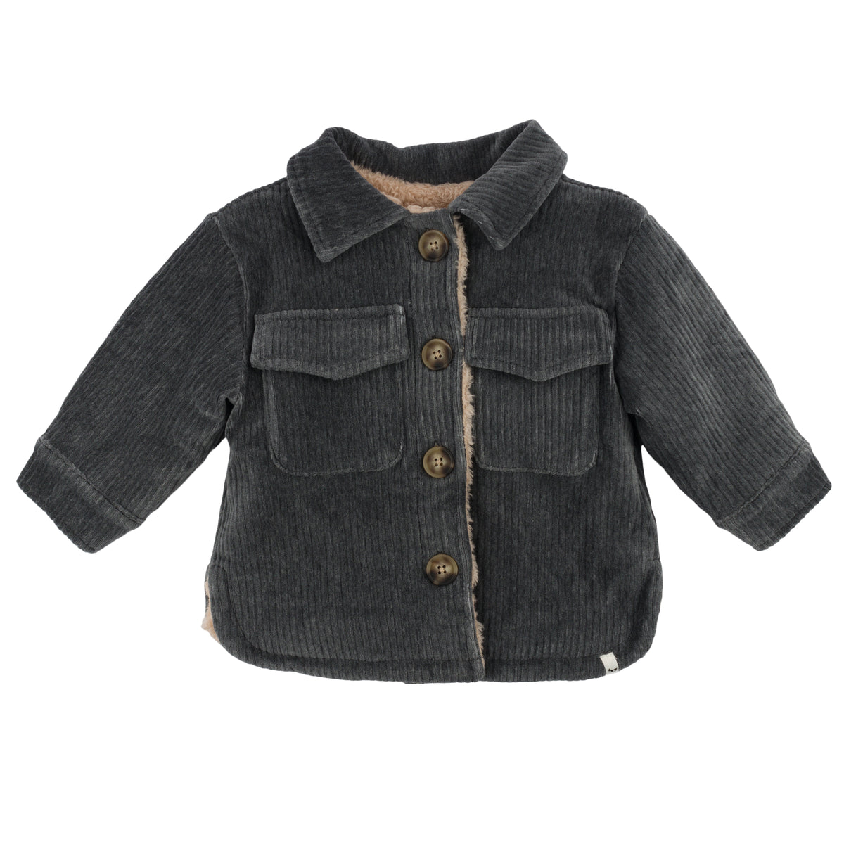 oh baby! Corduroy Shacket Jacket - Charcoal