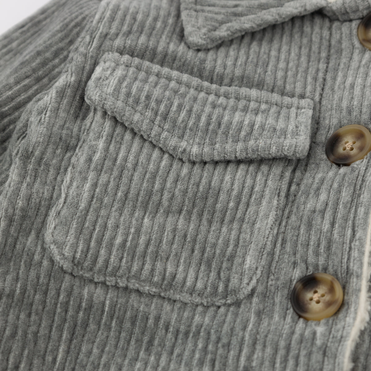 oh baby! Corduroy Shacket Jacket - Heather Gray - Pocket