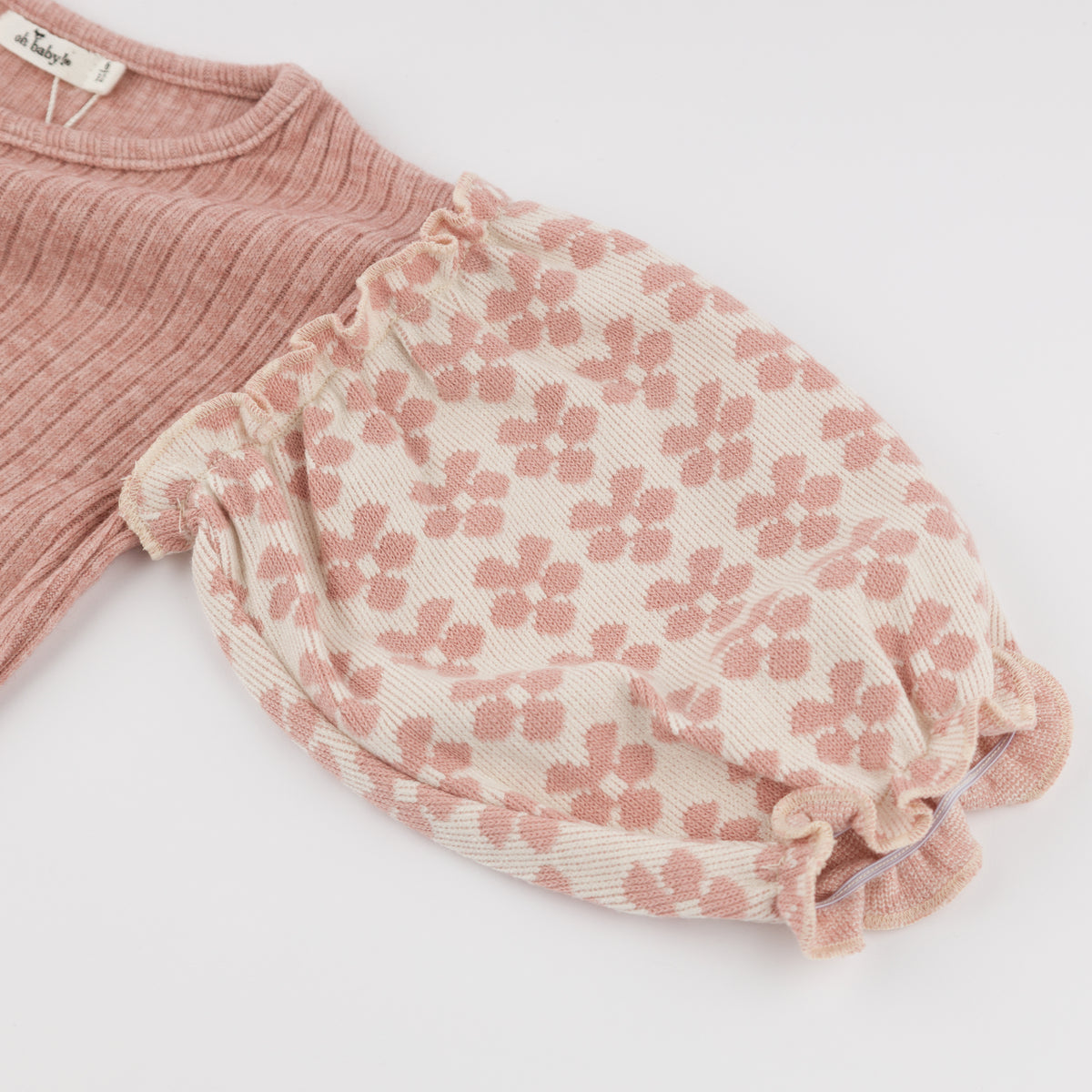 oh baby! Nellie Sweaterknit Blouse - Mod Flowers - Blush