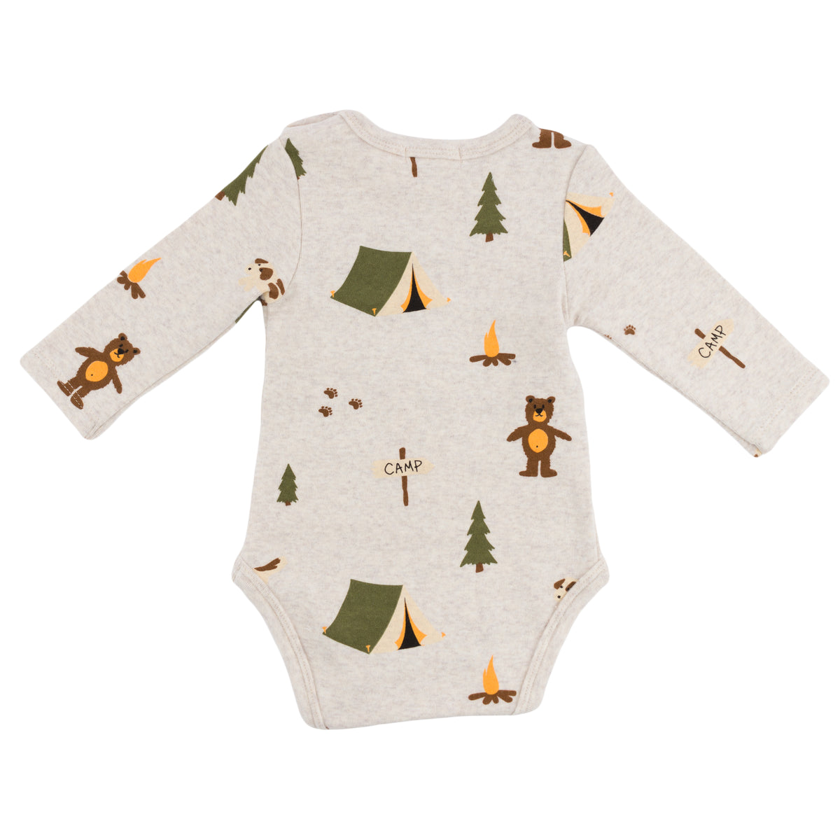 oh baby! Pocket Onesie Camping Print - Malt