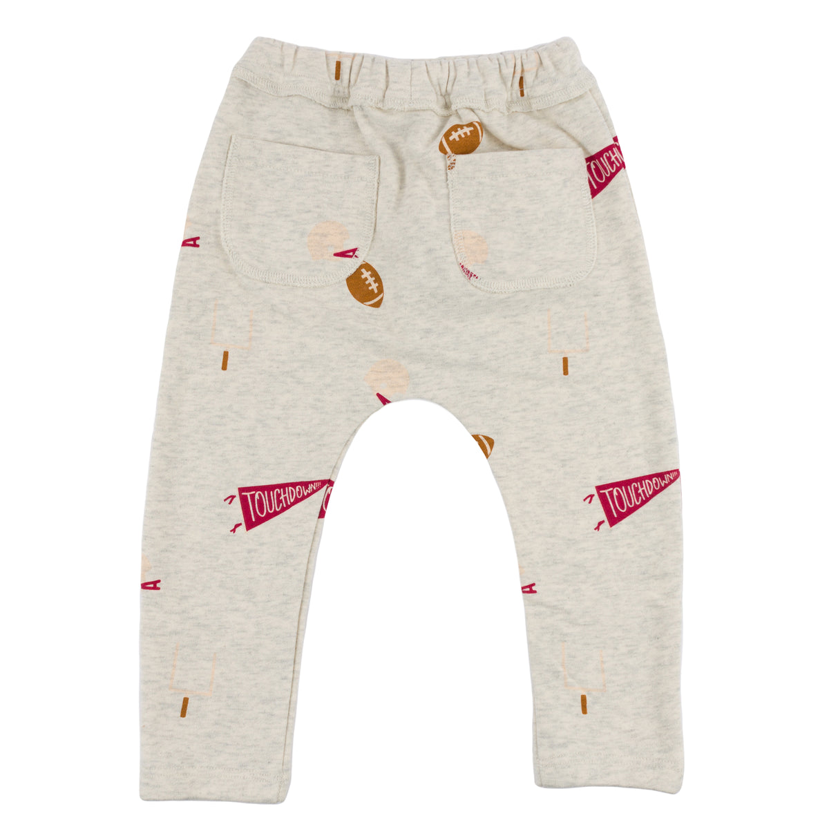 oh baby! Brooklyn Jogger Vintage Football Print - Oatmeal Heather - Back