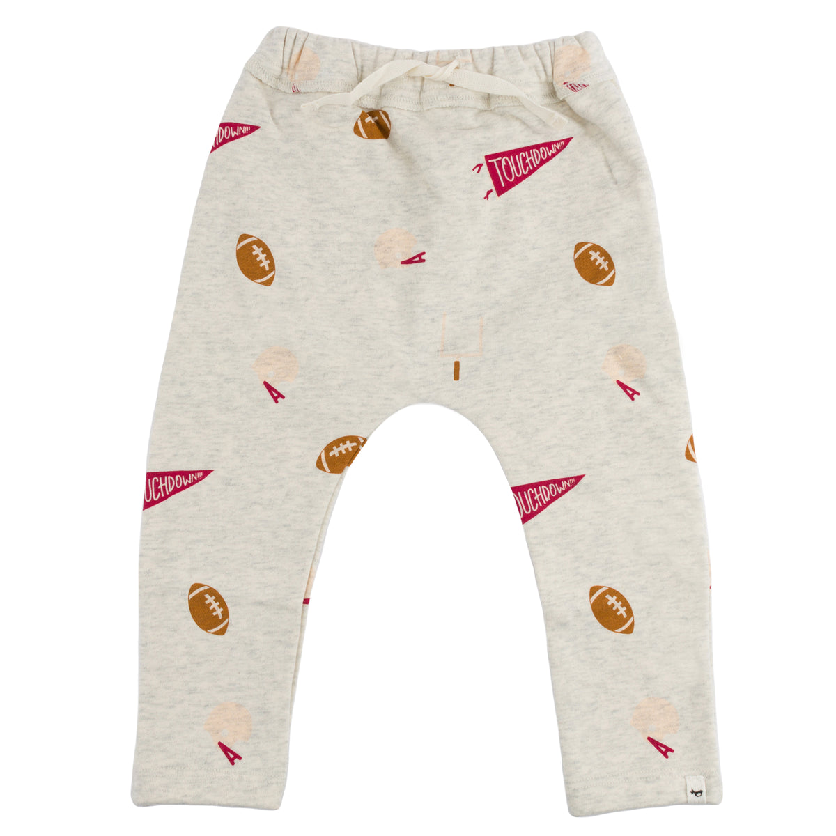 oh baby! Brooklyn Jogger Vintage Football Print - Oatmeal Heather