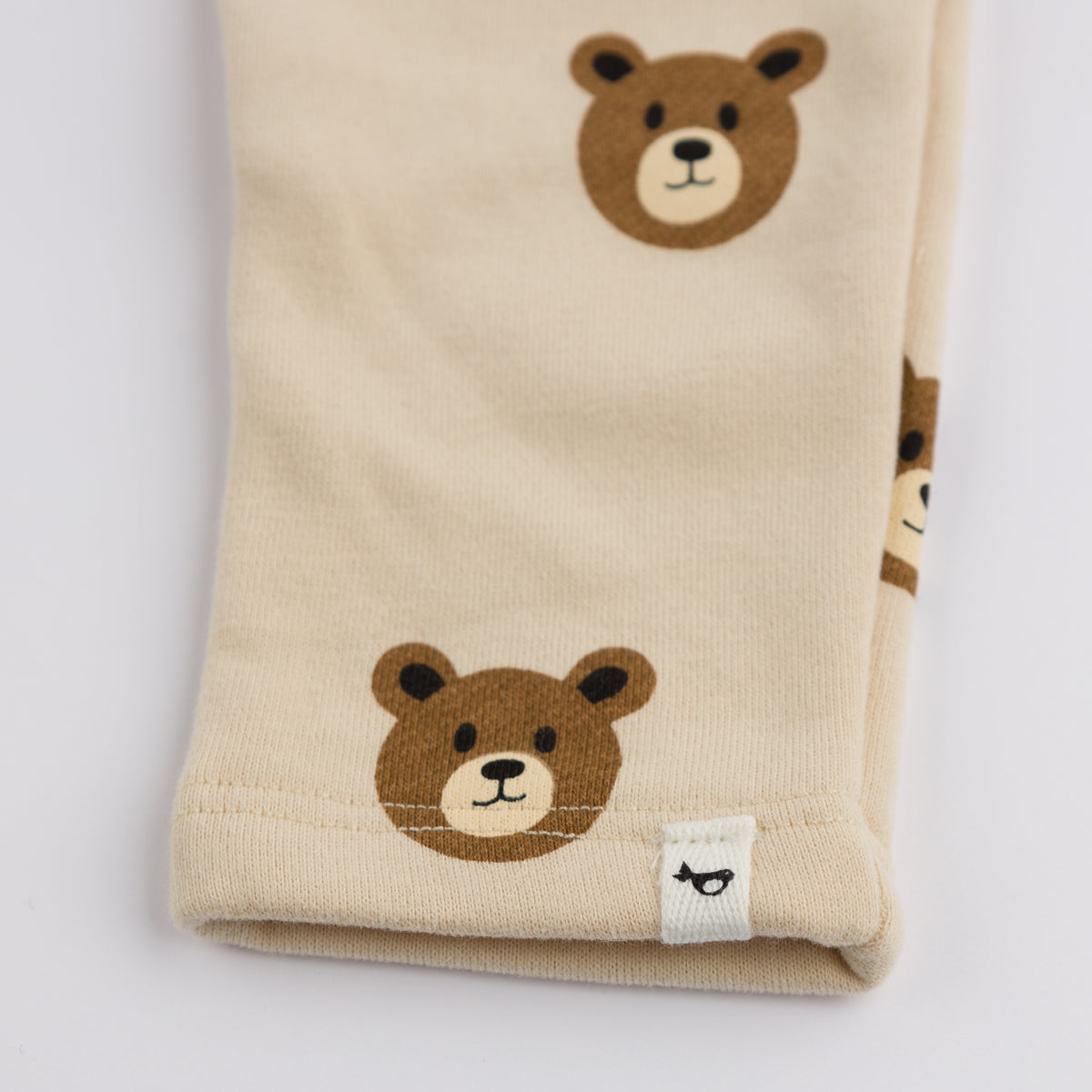 oh baby! Brooklyn Jogger with Teddy Bear Face Print - Biscotti