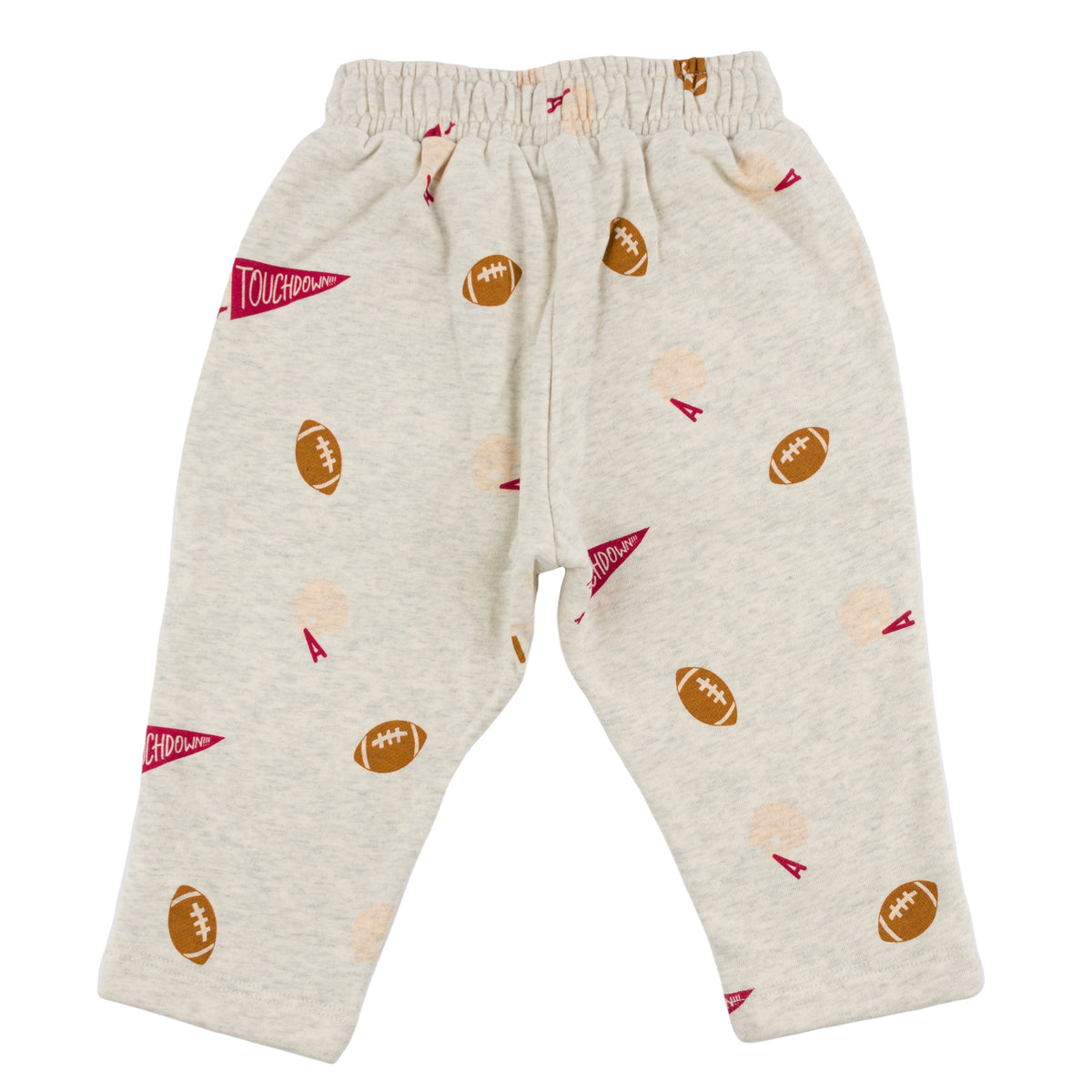 oh baby! Pocket Jogger Vintage Football Print - Oatmeal Heather - Back