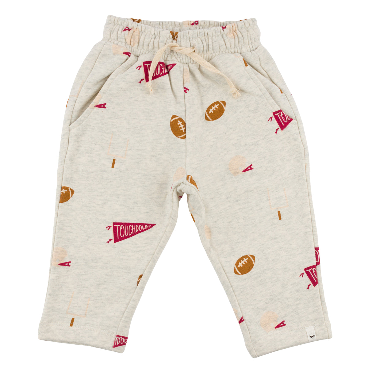 oh baby! Pocket Jogger Vintage Football Print - Oatmeal Heather