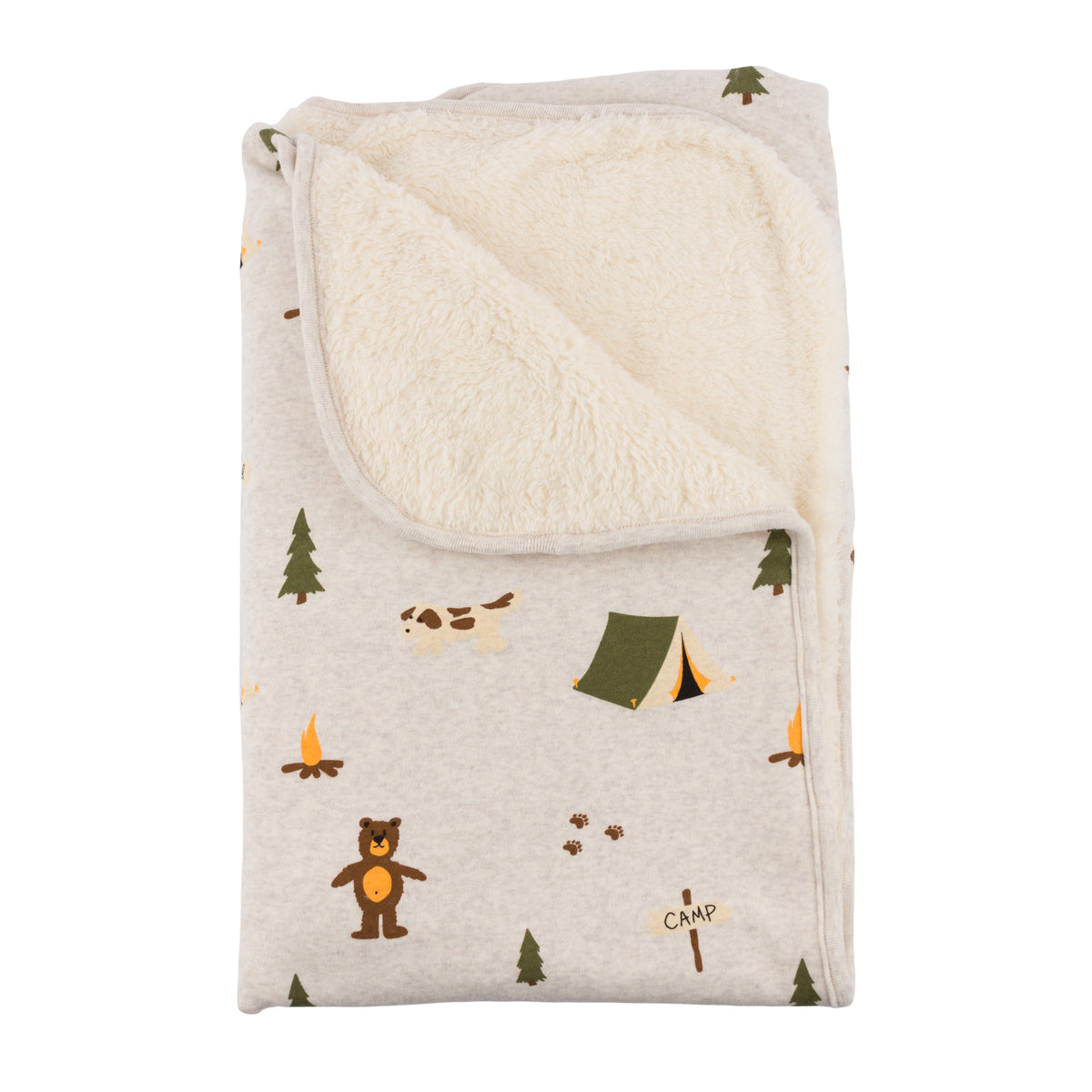 oh baby! Snowdrift Layette Blanket Camping Print - Malt