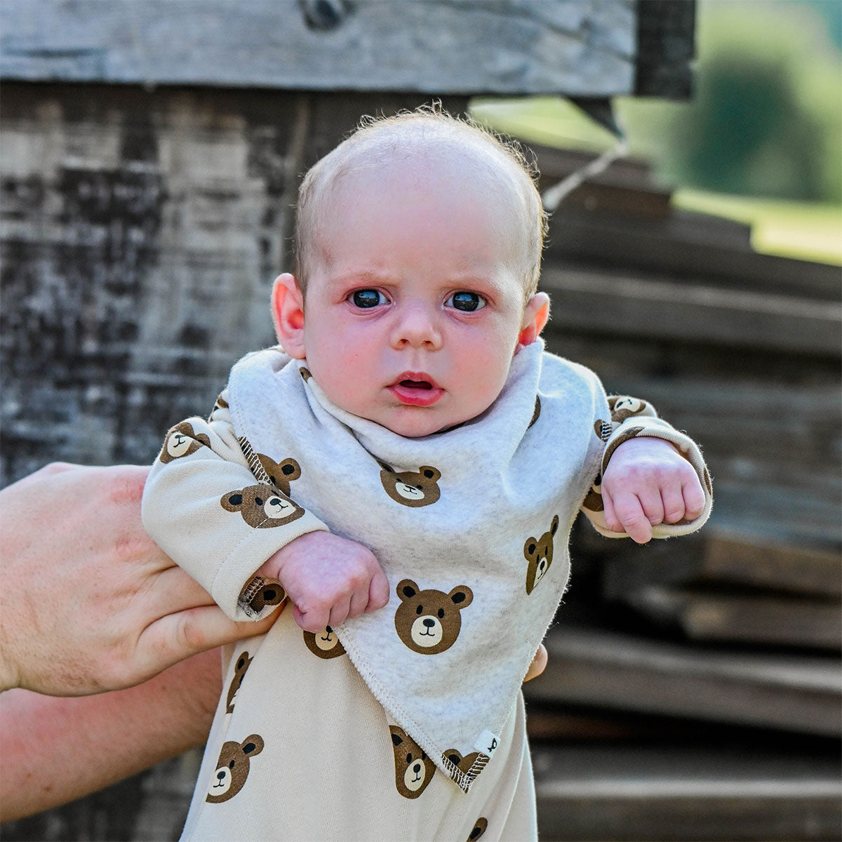 oh baby! Bandana Bib - Teddy Bear Face 