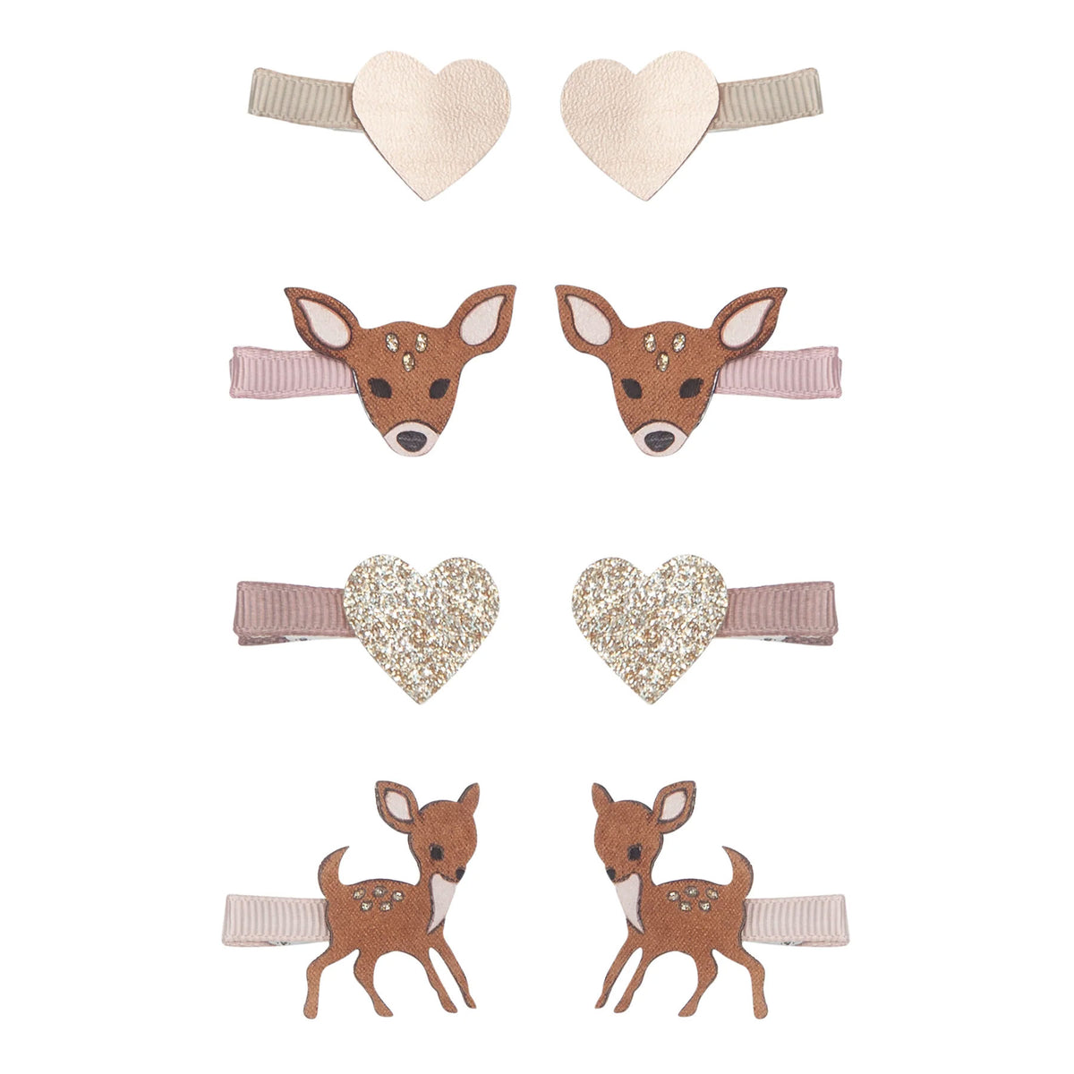 Fawn and Heart Mini Clips