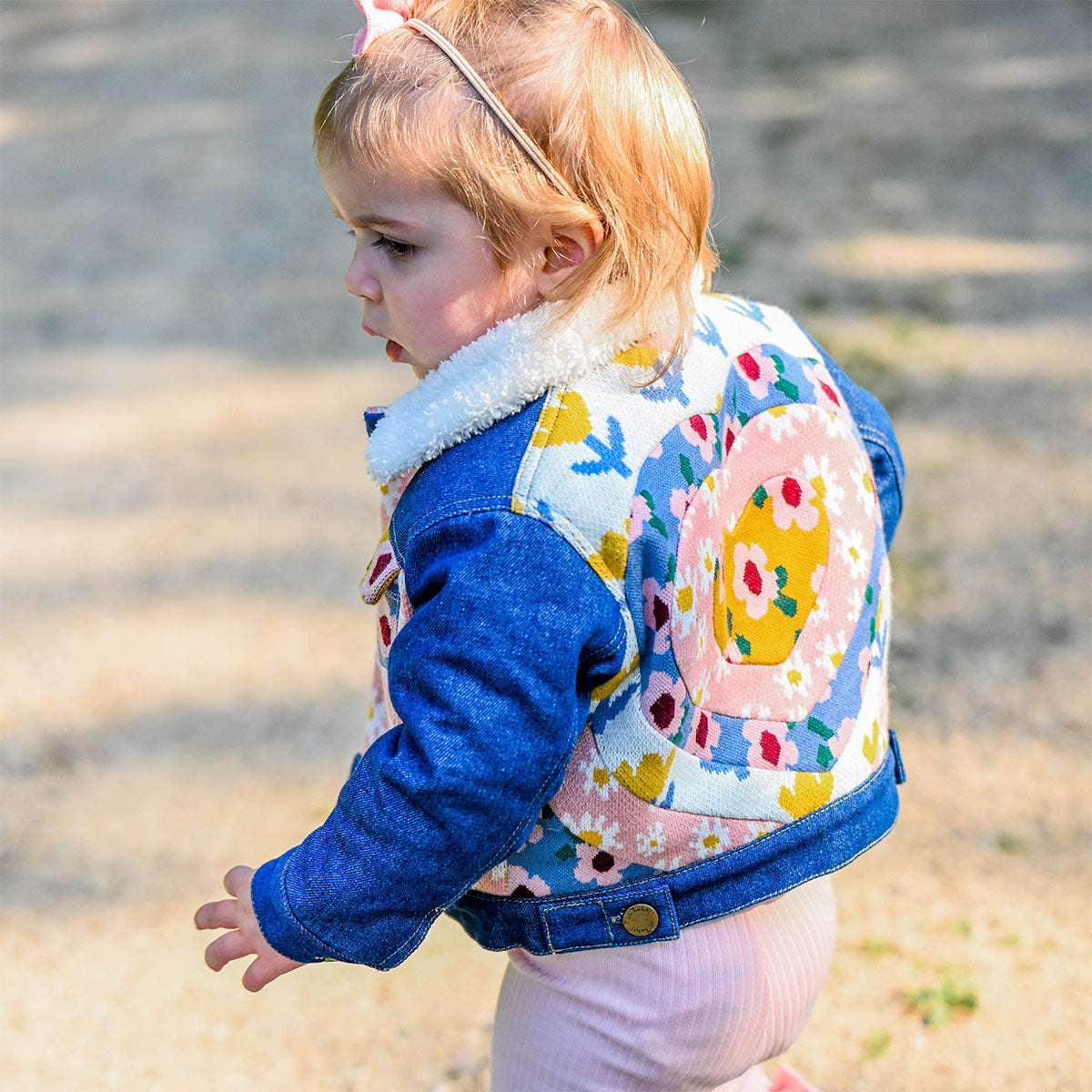 oh baby! Quilted Heart Denim Jacket with Cream Snowdrift Lining - lifestyle