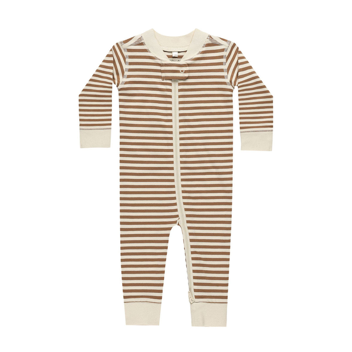 Quincy Mae Zip Long Sleeve Sleeper - Cinnamon Stripe