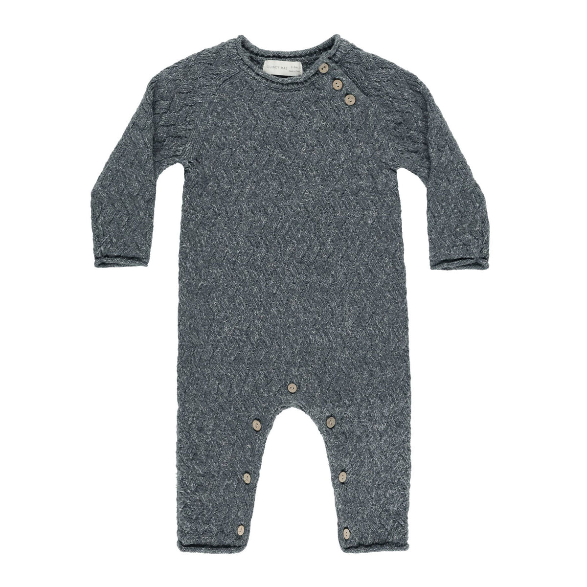 Quincy Mae Cozy Heather Knit Jumpsuit - Indigo