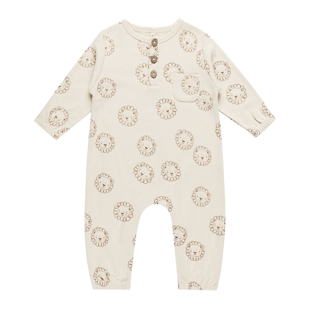 Quincy Mae Long Sleeve Pocket Jumpsuit - Lions