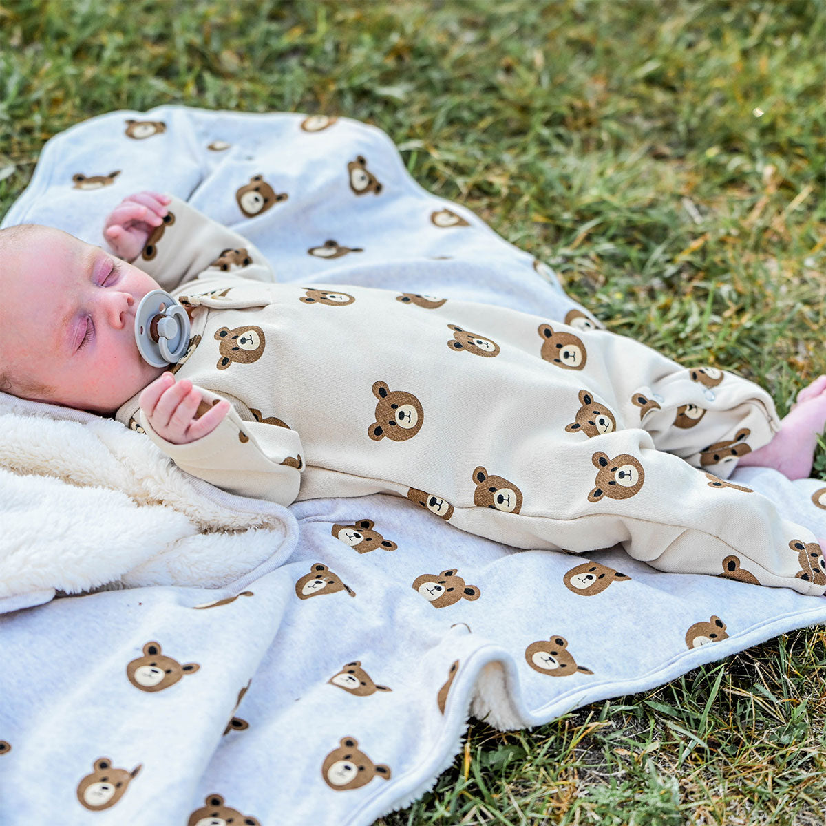 Teddy Bear Faces Romper and Blanket